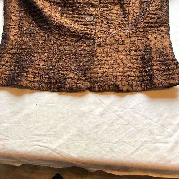 Coldwater Creek Crinkle Quilted Jacket Copper Petite Medium NWOT - Picture 8 of 8